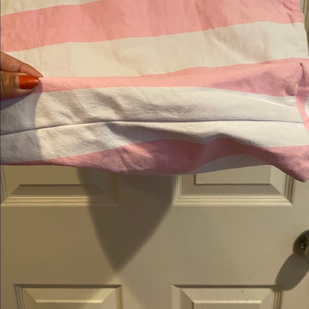 Victoria's Secret Pink and White Tote with Tan Straps - Picture 5 of 6